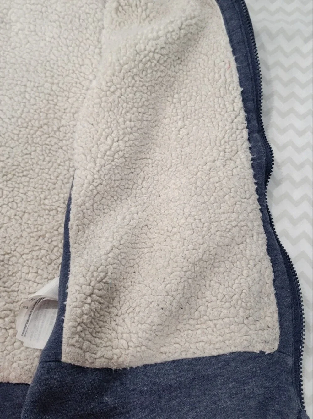 Abercrombie kids Navy Full-Zip Sherpa-Lined Jacket Size XL